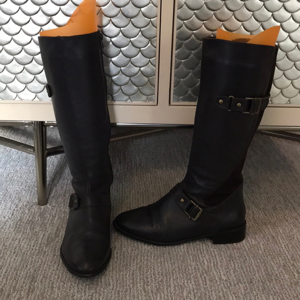 VanEli brown leather boots suede detail SOFT
